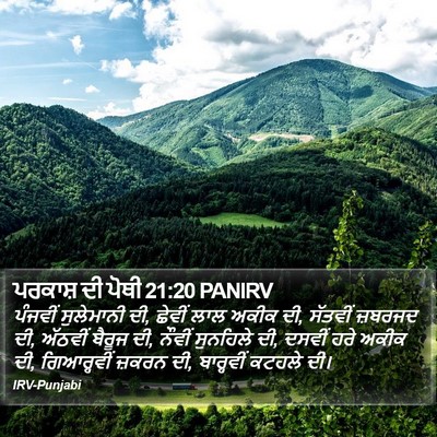 ਪਰਕਾਸ਼ ਦੀ ਪੋਥੀ 21:20 PANIRV Bible Verse Image