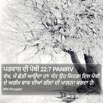 ਪਰਕਾਸ਼ ਦੀ ਪੋਥੀ 22:7 PANIRV Bible Verse Image