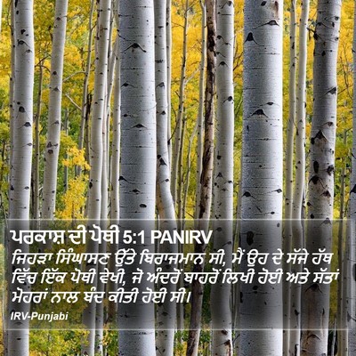 ਪਰਕਾਸ਼ ਦੀ ਪੋਥੀ 5:1 PANIRV Bible Verse Image