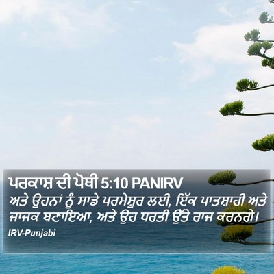 ਪਰਕਾਸ਼ ਦੀ ਪੋਥੀ 5:10 PANIRV Bible Verse Image