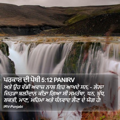 ਪਰਕਾਸ਼ ਦੀ ਪੋਥੀ 5:12 PANIRV Bible Verse Image