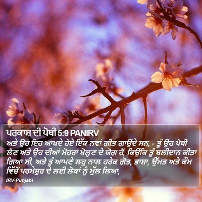ਪਰਕਾਸ਼ ਦੀ ਪੋਥੀ 5:9 PANIRV Bible Verse Image