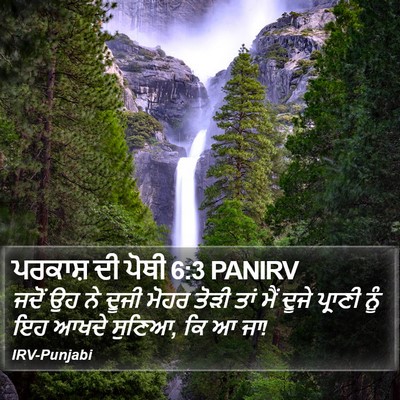 ਪਰਕਾਸ਼ ਦੀ ਪੋਥੀ 6:3 PANIRV Bible Verse Image