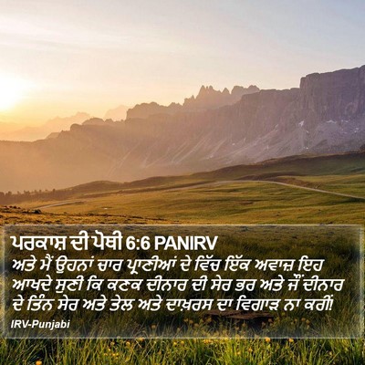 ਪਰਕਾਸ਼ ਦੀ ਪੋਥੀ 6:6 PANIRV Bible Verse Image