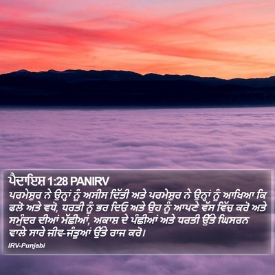 ਪੈਦਾਇਸ਼ 1:28 PANIRV Bible Verse Image