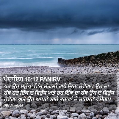 ਪੈਦਾਇਸ਼ 16:12 PANIRV Bible Verse Image