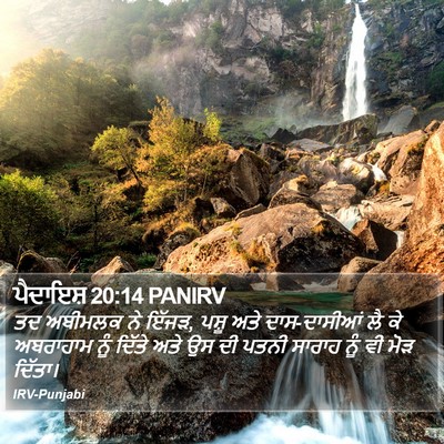 ਪੈਦਾਇਸ਼ 20:14 PANIRV Bible Verse Image