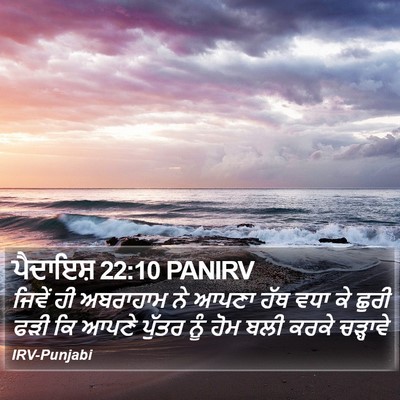 ਪੈਦਾਇਸ਼ 22:10 PANIRV Bible Verse Image