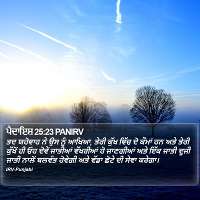 ਪੈਦਾਇਸ਼ 25:23 PANIRV Bible Verse Image