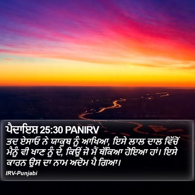 ਪੈਦਾਇਸ਼ 25:30 PANIRV Bible Verse Image