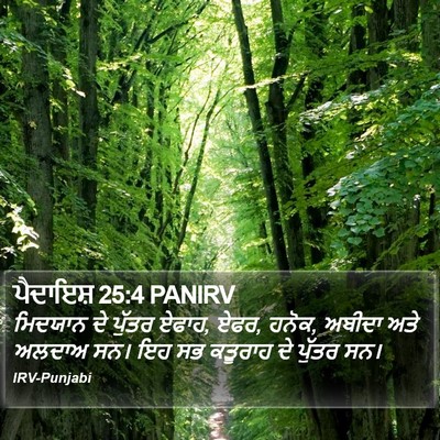 ਪੈਦਾਇਸ਼ 25:4 PANIRV Bible Verse Image