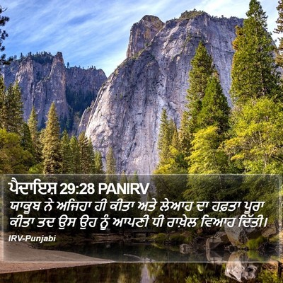 ਪੈਦਾਇਸ਼ 29:28 PANIRV Bible Verse Image