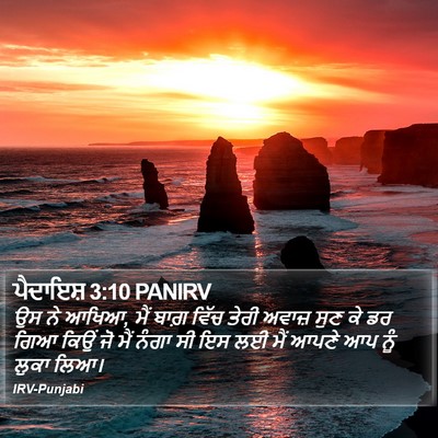 ਪੈਦਾਇਸ਼ 3:10 PANIRV Bible Verse Image