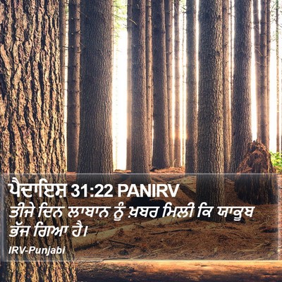 ਪੈਦਾਇਸ਼ 31:22 PANIRV Bible Verse Image