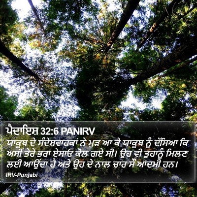 ਪੈਦਾਇਸ਼ 32:6 PANIRV Bible Verse Image