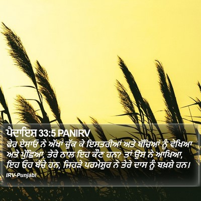 ਪੈਦਾਇਸ਼ 33:5 PANIRV Bible Verse Image