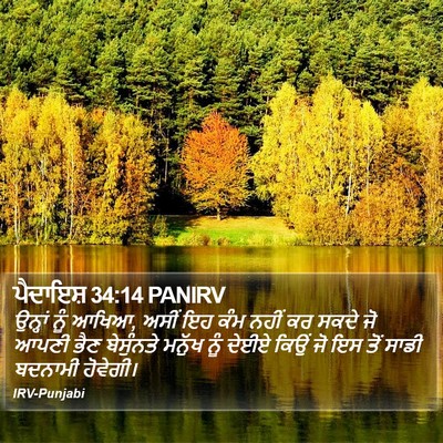 ਪੈਦਾਇਸ਼ 34:14 PANIRV Bible Verse Image
