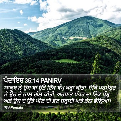 ਪੈਦਾਇਸ਼ 35:14 PANIRV Bible Verse Image