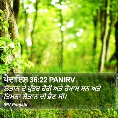 ਪੈਦਾਇਸ਼ 36:22 PANIRV Bible Verse Image