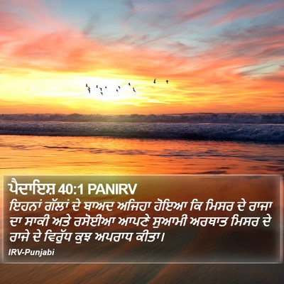 ਪੈਦਾਇਸ਼ 40:1 PANIRV Bible Verse Image
