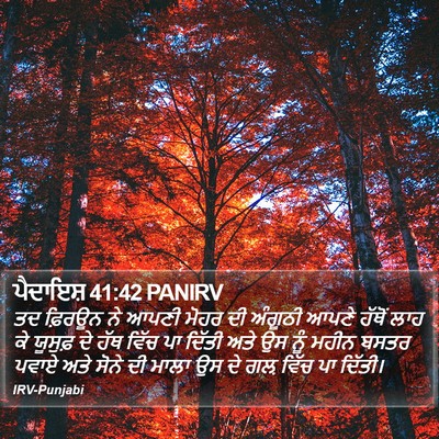 ਪੈਦਾਇਸ਼ 41:42 PANIRV Bible Verse Image