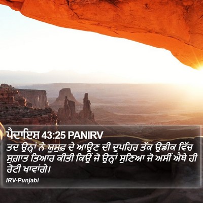 ਪੈਦਾਇਸ਼ 43:25 PANIRV Bible Verse Image