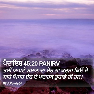ਪੈਦਾਇਸ਼ 45:20 PANIRV Bible Verse Image