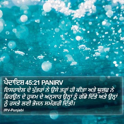 ਪੈਦਾਇਸ਼ 45:21 PANIRV Bible Verse Image