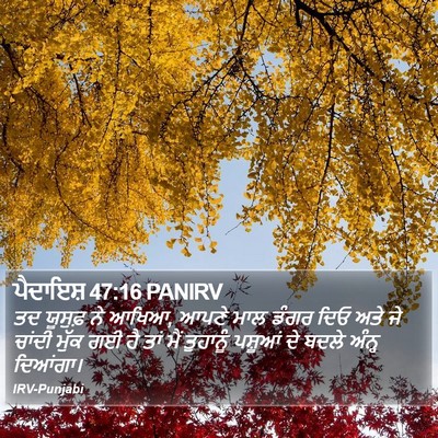 ਪੈਦਾਇਸ਼ 47:16 PANIRV Bible Verse Image