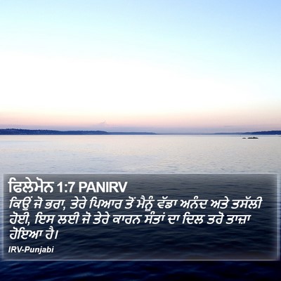 ਫਿਲੇਮੋਨ 1:7 PANIRV Bible Verse Image