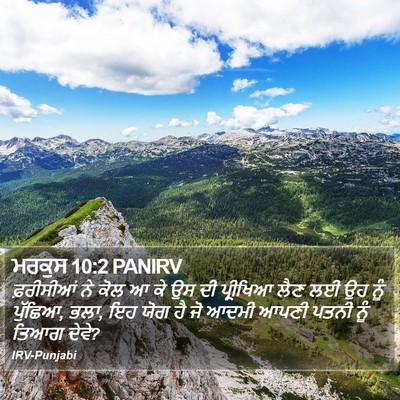 ਮਰਕੁਸ 10:2 PANIRV Bible Verse Image