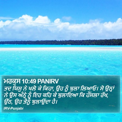 ਮਰਕੁਸ 10:49 PANIRV Bible Verse Image