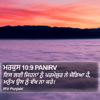 ਮਰਕੁਸ 10:9 PANIRV Bible Verse Image