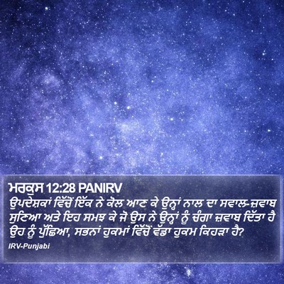 ਮਰਕੁਸ 12:28 PANIRV Bible Verse Image