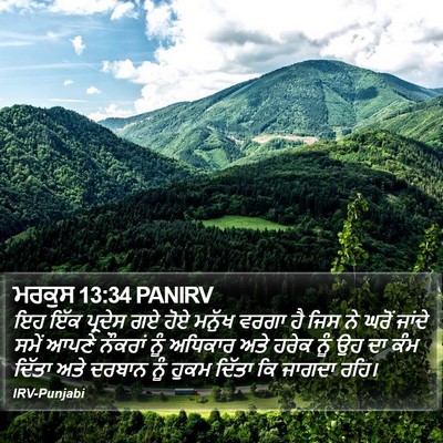 ਮਰਕੁਸ 13:34 PANIRV Bible Verse Image