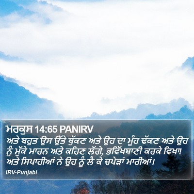 ਮਰਕੁਸ 14:65 PANIRV Bible Verse Image