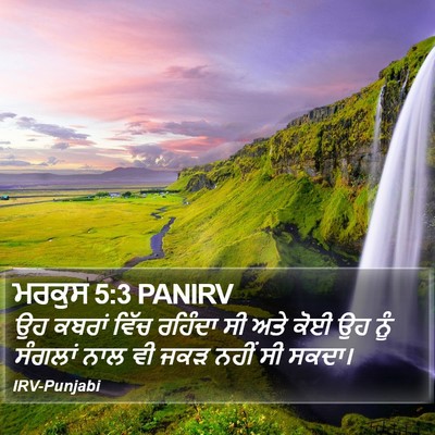ਮਰਕੁਸ 5:3 PANIRV Bible Verse Image