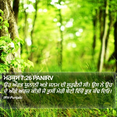ਮਰਕੁਸ 7:26 PANIRV Bible Verse Image