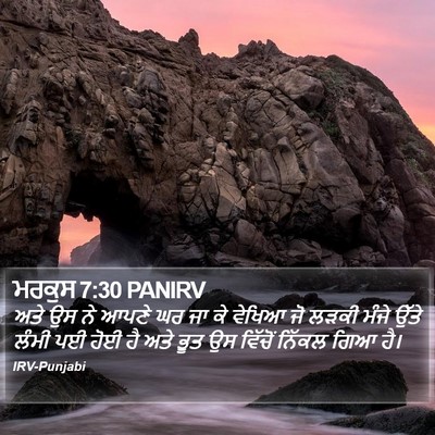 ਮਰਕੁਸ 7:30 PANIRV Bible Verse Image