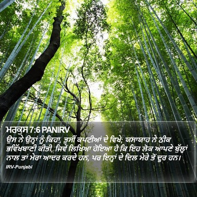 ਮਰਕੁਸ 7:6 PANIRV Bible Verse Image
