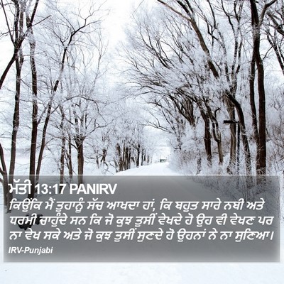 ਮੱਤੀ 13:17 PANIRV Bible Verse Image