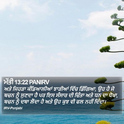 ਮੱਤੀ 13:22 PANIRV Bible Verse Image
