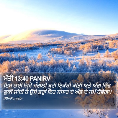 ਮੱਤੀ 13:40 PANIRV Bible Verse Image