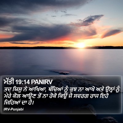 ਮੱਤੀ 19:14 PANIRV Bible Verse Image