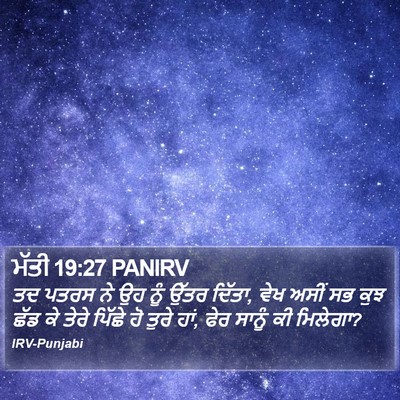 ਮੱਤੀ 19:27 PANIRV Bible Verse Image