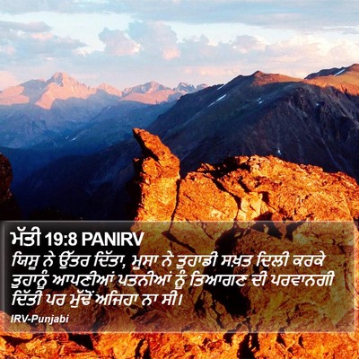ਮੱਤੀ 19:8 PANIRV Bible Verse Image