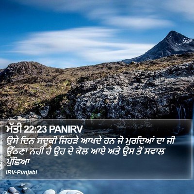 ਮੱਤੀ 22:23 PANIRV Bible Verse Image