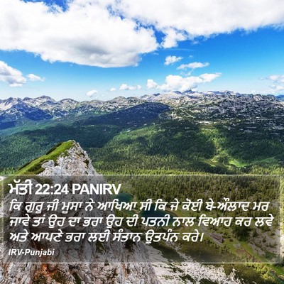 ਮੱਤੀ 22:24 PANIRV Bible Verse Image