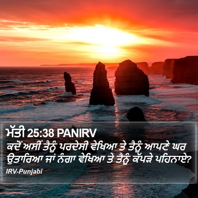 ਮੱਤੀ 25:38 PANIRV Bible Verse Image