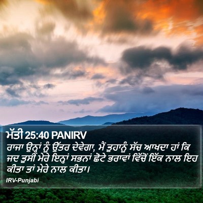 ਮੱਤੀ 25:40 PANIRV Bible Verse Image